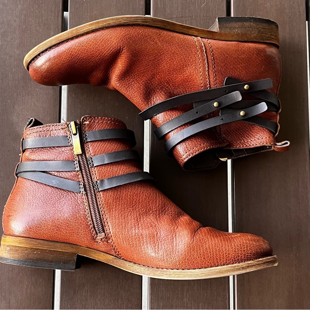 Franco Sarto 2 Tone Leather Booties